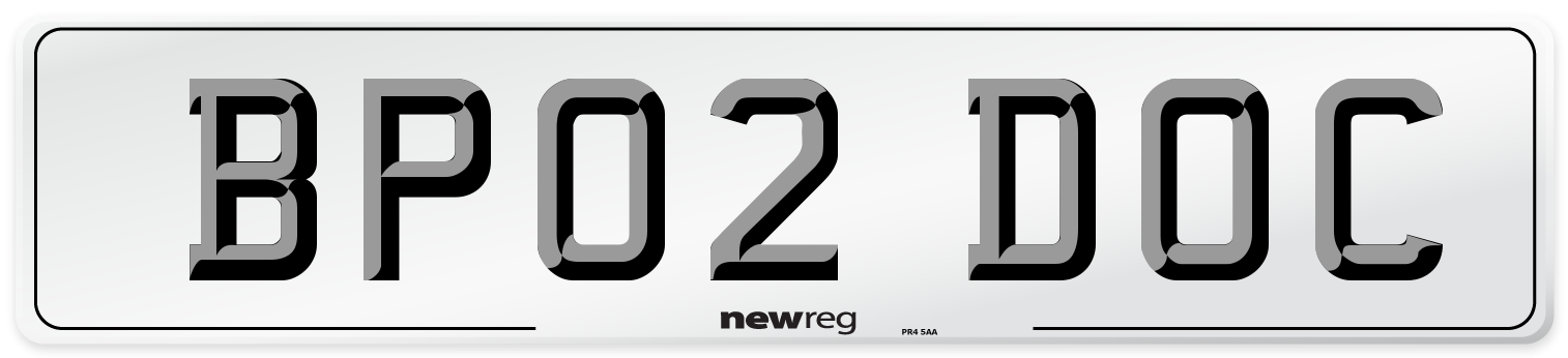 BP02 DOC Number Plate from New Reg